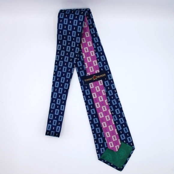 Tommy Hilfiger Geometric Two Tone Tie Silk - Picture 3 of 8